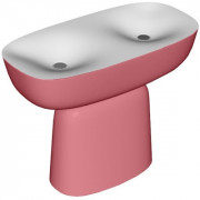 Раковина для ванной Kolpa San Milo 120x60 см двойная отдельностоящая с сифоном Kerrock темно-красный/белый 561650