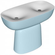 Раковина для ванной Kolpa San Milo 120x60 см двойная отдельностоящая с сифоном Kerrock голубой/белый 561670