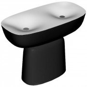 Раковина для ванної Kolpa San Milo 120x60 см подвійна окремостояща з сифоном Kerrock чорний/білий 561630