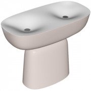 Раковина для ванной Kolpa San Milo 120x60 см двойная отдельностоящая с сифоном Kerrock песочный/белый 561640