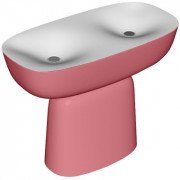 Раковина для ванной Kolpa San Milo 120x60 см двойная отдельностоящая с сифоном Kerrock темно-красный/белый 561650