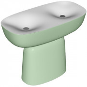 Раковина для ванной Kolpa San Milo 120x60 см двойная отдельностоящая с сифоном Kerrock салатневый/белый 561660