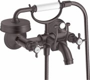 Смеситель для ванной Hansgrohe Axor Montreux с душевым гарнитуром шлифованный черный хром 16540340