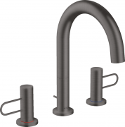 Змішувач для раковини Hansgrohe Axor Uno на 3 отвори з донним клапаном шліфований чорний хром 38054340
