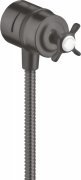 Шланговое подсоединение Hansgrohe Axor Montreux Stop с запорным вентилем шлифованный черный хром 16882340