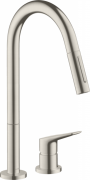 Смеситель для кухни Hansgrohe Citterio M Eco на 2 отверстия с выдвижной лейкой нержавеющая сталь 34824800