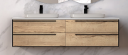 Тумба с раковиной Kolpa San Grace OUG 150 1500x520x444 мм ДСП/МДФ дуб галифакс/черный матовый 547370
