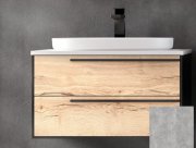 Тумба із раковиною Kolpa San Grace OUG 70 700x520x444 мм ДСП/МДФ світлий бетон/чорний матовий 547350