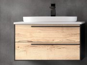 Тумба з раковиною Kolpa San Grace OUG 70 700x520x444 мм ДСП/МДФ дуб галіфакс/чорний матовий 546350