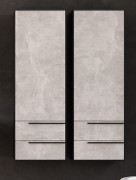 Пенал для ванной Kolpa San Grace G 1451 500x1450x320 мм ДСП/МДФ светлый бетон/черный матовый 546380