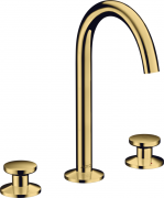 Змішувач для раковини Hansgrohe Axor One Select 170 на 3 отвори з донним клапаном Push-Open поліроване золото 48070990