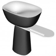 Раковина для ванної Kolpa San Milo 70x51 см з полицею і сифоном Kerrock білий/чорний 592390