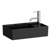 Раковина для ванної Laufen Kartell 46х28 см із прихованим зливом з 1 отвором кераміка чорний глянсовий H8153340201111