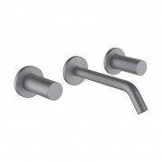 Змішувач для раковини Laufen Kartell настінний на 3 отвори матова нержавіюча сталь з PVD-покриттям H3123360901201