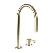 Смеситель для раковины Laufen Kartell однорычажный на 2 отверстия золото с PVD-покрытием H3113320012201