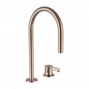 Змішувач для раковини Laufen Kartell одноважільний на 2 отвори рожеве золото з PVD-покриттям H3113320822201