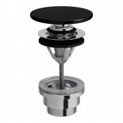 Донный клапан для раковины Laufen push-open с керамической накладкой черный матовый H8981927160001