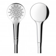 Душова лійка Laufen MyTwin ⌀100 мм 1 режим з RubiClean та Ecochoice хром/білий H3619820841511
