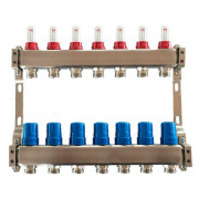 Колектор для теплої підлоги Tervix Pro Line на 7 контурів із витратомірами нержавіюча сталь 501107