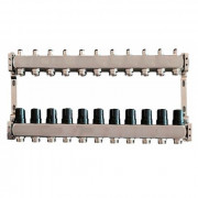 Коллектор для теплого пола Tervix Pro Line на 11 контуров без расходомеров нержавеющая сталь 501011