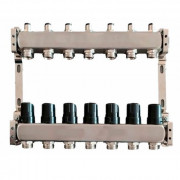 Колектор для теплої підлоги Tervix Pro Line на 7 контурів без витратомірів нержавіюча сталь 501007