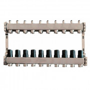 Колектор для теплої підлоги Tervix Pro Line на 10 контурів без витратомірів нержавіюча сталь 501010