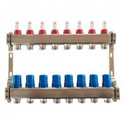 Колектор для теплої підлоги Tervix Pro Line на 8 контурів із витратомірами нержавіюча сталь 501108