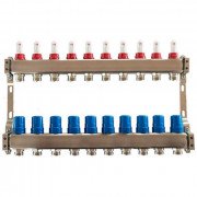 Коллектор для теплого пола Tervix Pro Line на 10 контуров с расходомерами нержавеющая сталь 501110