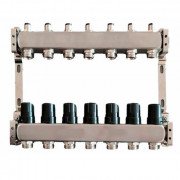 Колектор для теплої підлоги Tervix Pro Line на 7 контурів без витратомірів нержавіюча сталь 501007