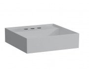 Раковина для ванної Laufen Kartell 46х46 см з 3 отворами без переливу кераміка сірий матовий H8153317591581