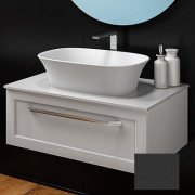 Тумба під раковину Kolpa San Blanche OB 75 підвісна 53х75х29.2 см МДФ/ДСП антрацит із стільницею Kerrock білий 547690