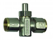 Кнопочный кран для манометра Afriso ½''х½'' никилированная латунь 63031