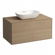 Тумба під раковину Laufen Boutique 90х50х43 см виріз посередині ЛДСП/МДФ світлий дуб H4090131502501