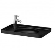 Раковина для ванни Laufen Val 55х36 см з 1 отвором зліва без переливу кераміка чорний матовий H8172817161131