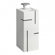Раковина для ванної Laufen Kartell 37,5х43,5 см підлогова з 1 отвором білий кераміка з чорним декором H811331D021111