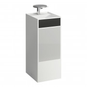 Раковина для ванної Laufen Kartell 37,5х43,5 см підлогова з 1 отвором білий кераміка сірий із чорним декором H811331D031111