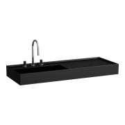 Раковина для ванной Laufen Kartell 120х46 см полка справа c 3 отверстиями керамика черный матовый H8133327161581