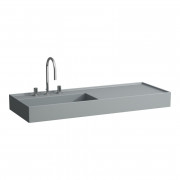 Раковина для ванної Laufen Kartell 120х46 см полиця праворуч з 3 отворами кераміка графіт матовий H8133327581581