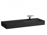 Раковина для ванної Laufen Kartell 120х46 см полиця зліва з 1 отвором кераміка чорний матовий H8133337161111