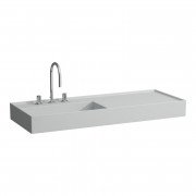 Раковина для ванної Laufen Kartell 120х46 см полиця праворуч з 3 отворами кераміка матовий сірий H8133327591581