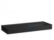 Раковина для ванної Laufen Kartell 120х46 см полиця зліва з 2 отворами кераміка чорний матовий H8133337168151
