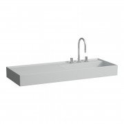 Раковина для ванної Laufen Kartell 120х46 см полиця зліва з 3 отворами кераміка матовий сірий H8133337591581