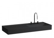 Раковина для ванной Laufen Kartell 120х46 см полка слева c 3 отверстиями керамика черный матовый H8133337161581
