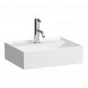 Раковина для ванної Laufen Kartell 45х34 см з 1 отвором під змішувач без переливу шліфована кераміка білий H8183300001111