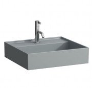 Раковина для ванної Laufen Kartell 45х34 см з 1 отвором під змішувач без переливу шліфована кераміка графіт матовий H8183307581111