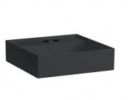 Раковина для ванни Laufen Kartell 46х46 см з 2 отворами без переливу шліфована кераміка чорний матовий H8183317168151