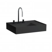 Раковина для ванной Laufen Kartell 60х46 см с 3 отверстиями полка справа шлифованная керамика черный матовый H8183347161581
