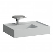 Раковина для ванной Laufen Kartell 60х46 см с 1 отверстием полка справа шлифованная керамика матовый серый H8183347591111