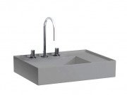 Раковина для ванної Laufen Kartell 60х46 см з 3 отворами полиця праворуч шліфована кераміка графіт матовий H8183347581581