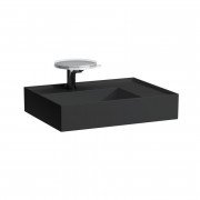 Раковина для ванної Laufen Kartell 60х46 см з 1 отвором полиця праворуч шліфована кераміка чорний матовий H8183347161111